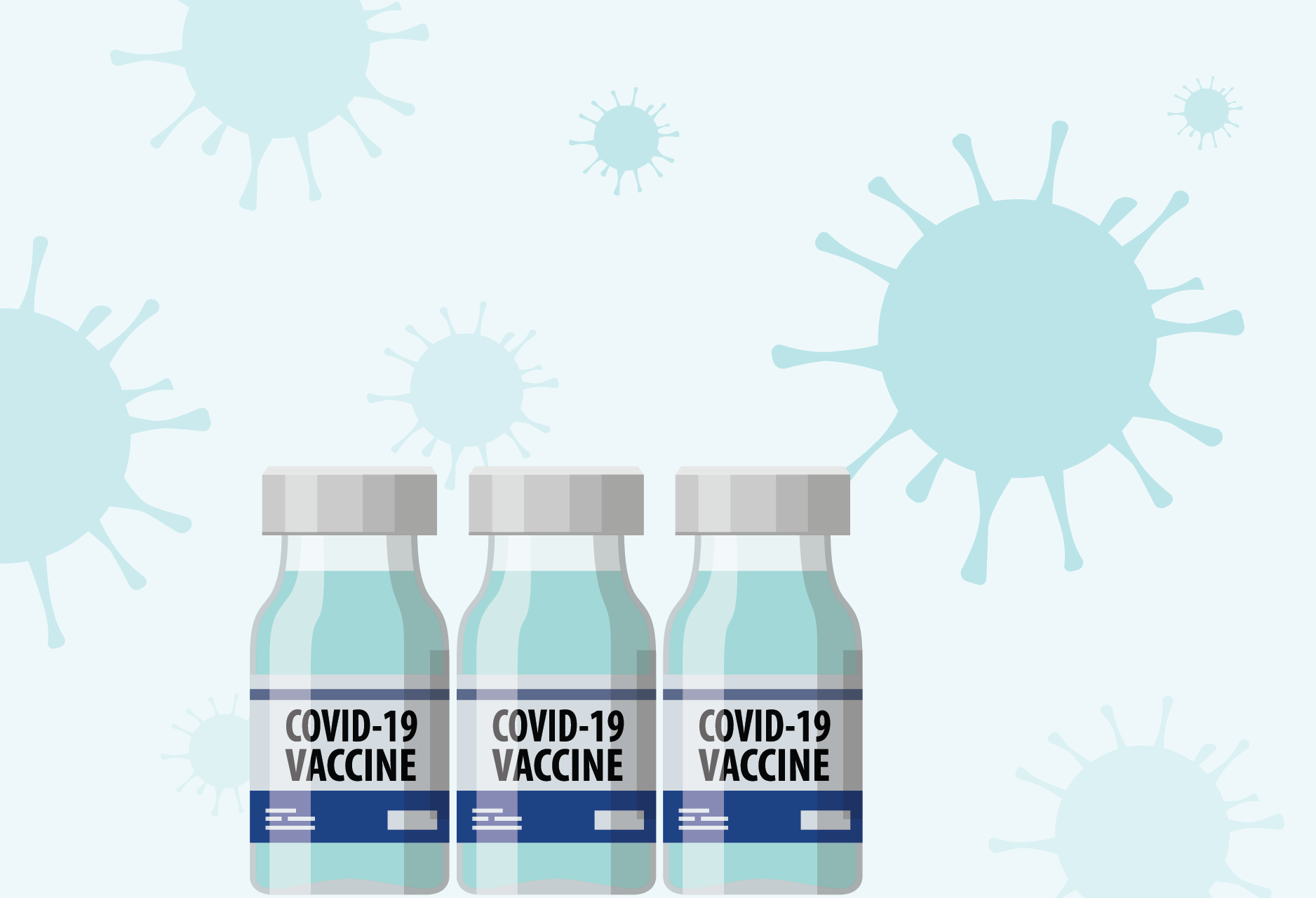 Three COVID-19 vaccine bottles