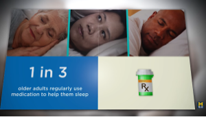 slide: 1 in 3 older adults regularly use medication to help them sleep